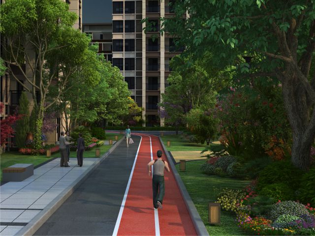 小区健身单色跑道 小区健身单色跑道
